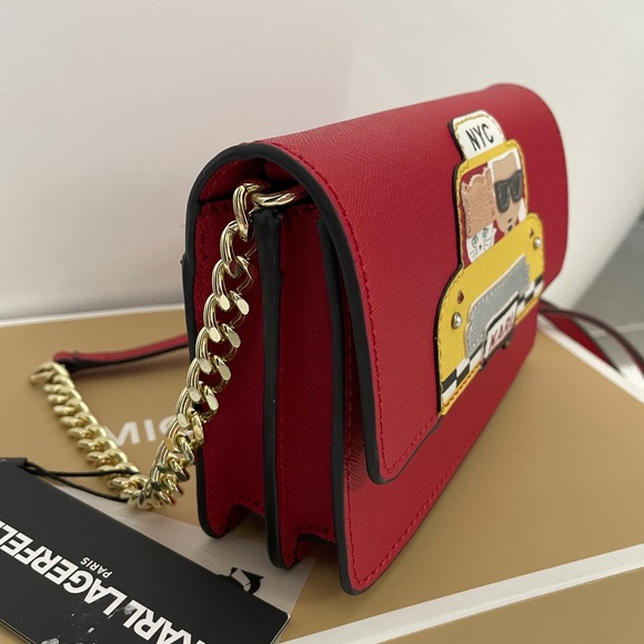 NWT KARL LAGERFELD PARIS Red Maybelle Camera NYC Taxi Mini Crossbody Bag - Picture 3 of 13